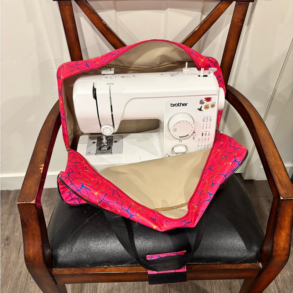 Brother Sewing Machine with Vibrant Pink Cover